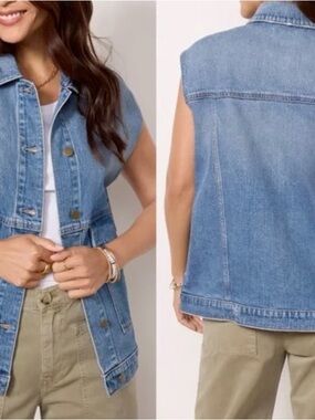 Evereve Luka Denim Vest in
Medium Wash - L
